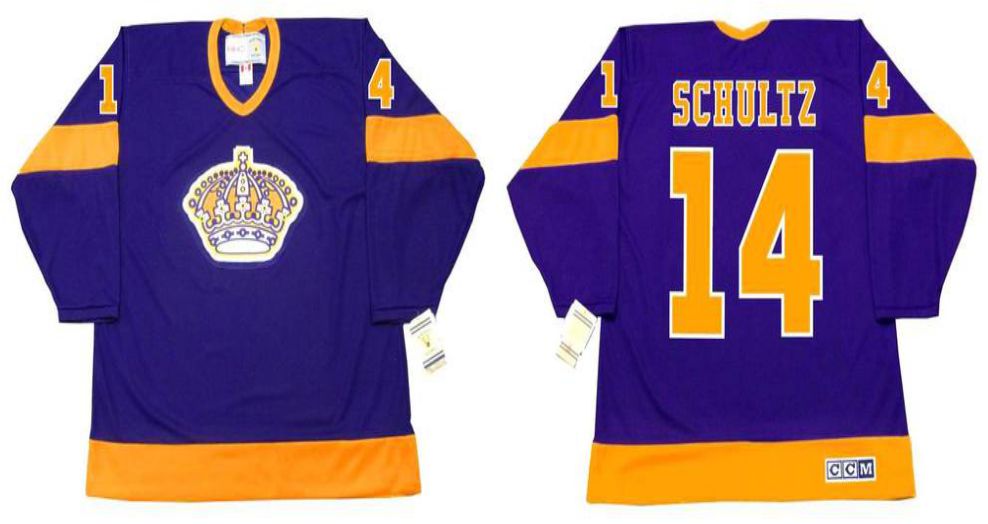 2019 Men Los Angeles Kings 14 Schultz Purple CCM NHL jerseys